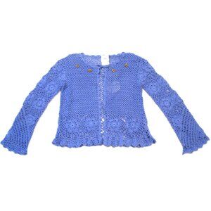 Charabia Made in France Couture Hand Crocheted Girls Cardigan Shrug NEW 2 3